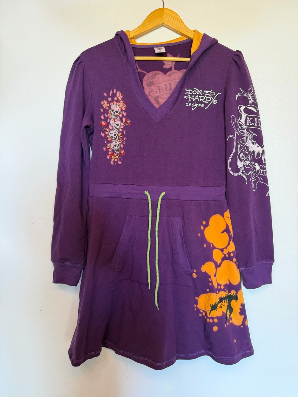 Ed Hardy Women’s Sweater Dress with Graphic Prints